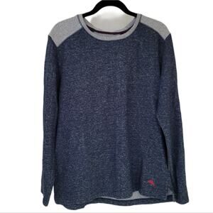 Tommy Bahama Lightweight Blue Sweatshirt with Gray Shoulder Panels size Large
